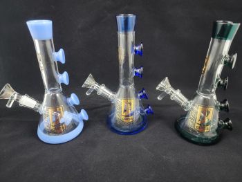 Straight Stem Flute Design with Perc Water Pipe 8 Inch