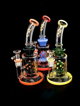 Bent Stem with Virus Perc Water Pipe 10 Inch