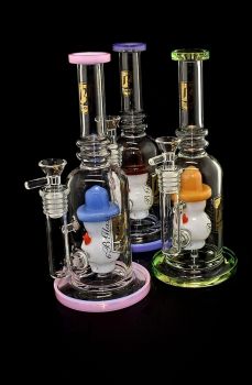 Straight Stem with Face Perc Water Pipe 11 Inch